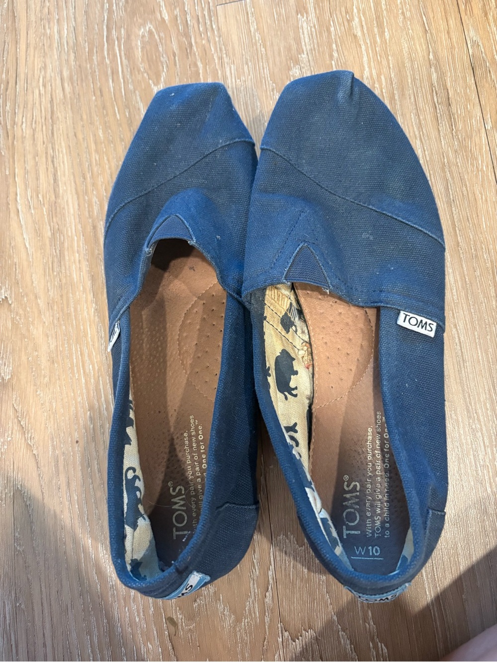 TOMS Navy Blue Canvas Espadrille Flats